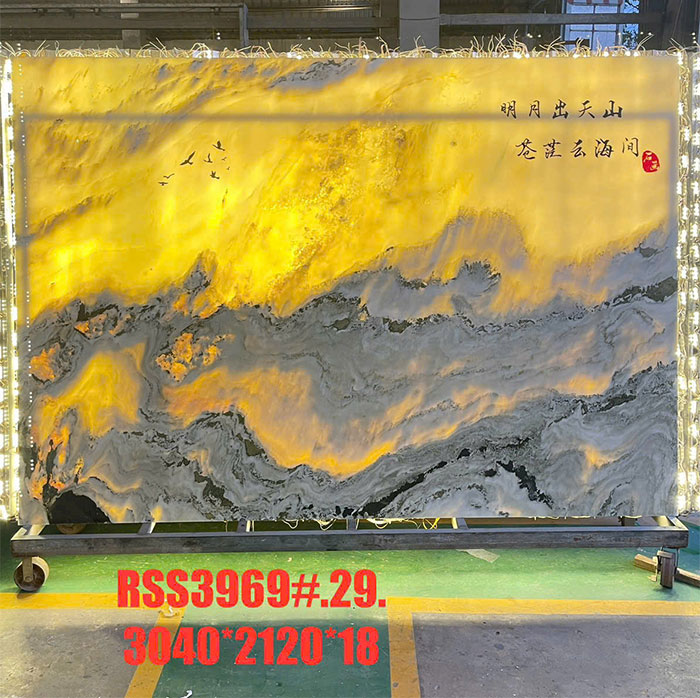 Tranh đá sơn thủy xuyên sáng TDST-VT01 | dáng ngang 3 Tranh đá sơn thủy xuyên sáng TDST-VT01