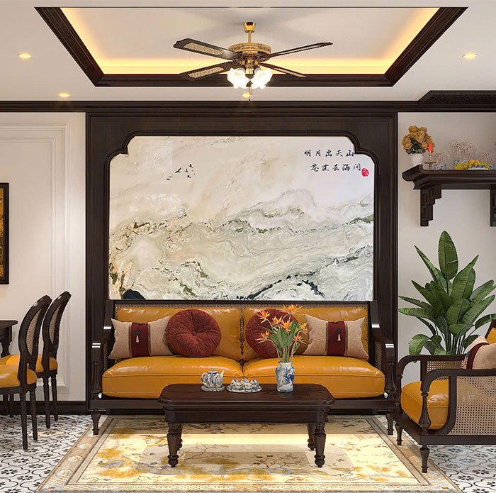 Tranh đá sơn thủy xuyên sáng TDST-VT01 | dáng ngang 2 Tranh đá sơn thủy xuyên sáng TDST-VT01